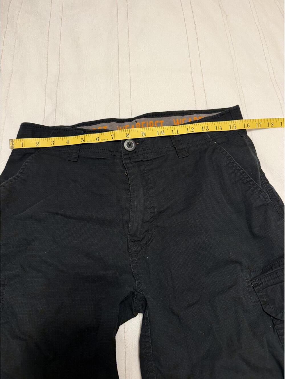 WearFirst Black Cargo Shorts Men's Size 32 Ripstop Cotton Stretch - Picture 3 of 6
